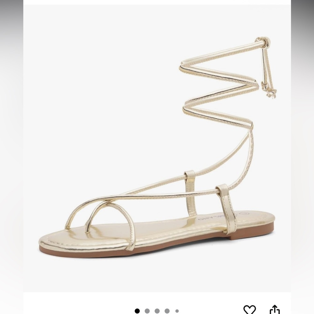 Gold tie up Sandals
